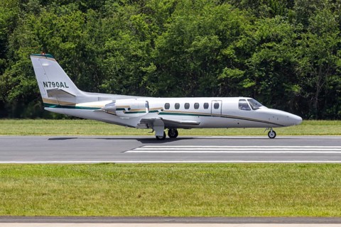 A Cessna S550 Citation SII private jet aircraft with registration number N790AL at San Juan