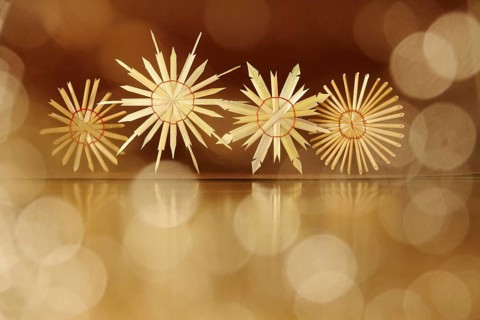 Christmas decoration, home-made straw stars, Germany