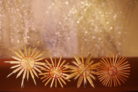 Christmas decoration, home-made straw stars, Germany