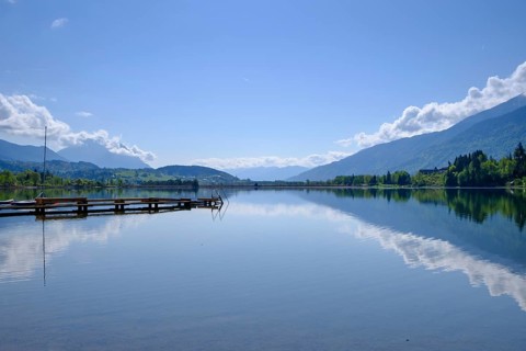 Lake Pressegger See, near Hermagor, Gailtal, Carinthia, Austria
