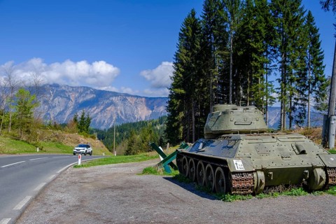 Tank, Bunker Museum, Museum on the Wurzen Pass, Carinthia, Austria, Slovenia