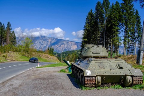 Tank, Bunker Museum, Museum on the Wurzen Pass, Carinthia, Austria, Slovenia