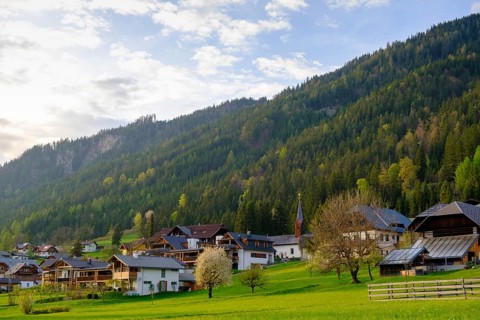 Evening atmosphere at Lake Weissensee, near Techendorf, Carinthia, Austria