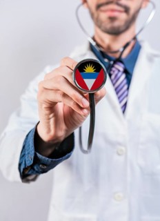 Antigua and Barbuda health and medical insurance concept. Antigua and Barbuda healthcare system,