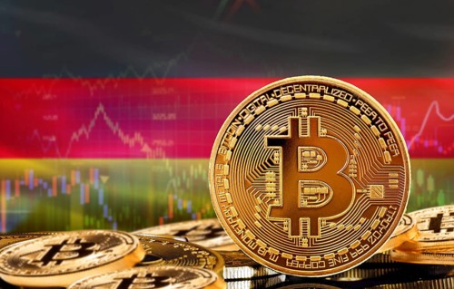 Investors in cryptocurrency and Blockchain Technology in Germany, Concept. Bitcoin with Germany