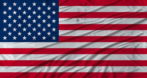 American flag waving. Flag of USA with cloth texture