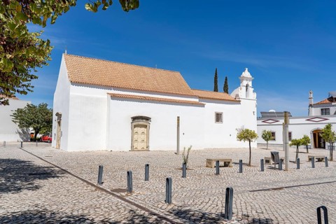 The old town centre of Tavira, the Catholic church Ermida de Santa Ana in the Algarve, Portugal