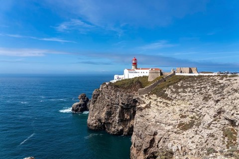 Cabo de São Vicente lighthouse, at the Cape Cabo de São Vicente, south-west tip of the European