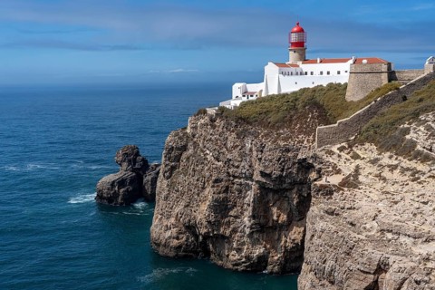 Cabo de São Vicente lighthouse, at the Cape Cabo de São Vicente, south-west tip of the European