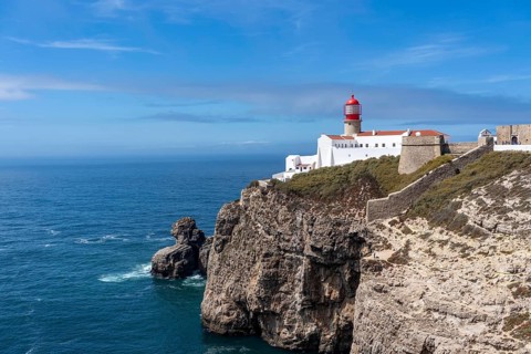 Cabo de São Vicente lighthouse, at the Cape Cabo de São Vicente, south-west tip of the European