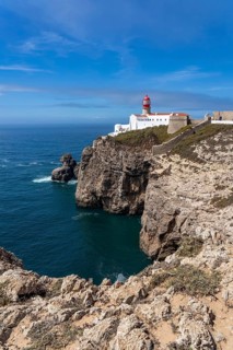 Cabo de São Vicente lighthouse, at the Cape Cabo de São Vicente, south-west tip of the European