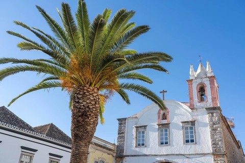 The Catholic church Igreja de Nossa Senhora da Ajuda ou de São Paulo in the old town of Tavira, at
