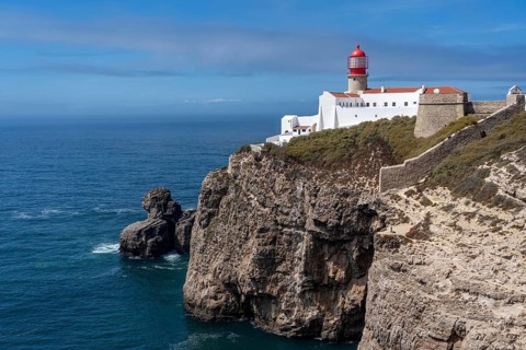Cabo de São Vicente lighthouse, at the Cape Cabo de São Vicente, south-west tip of the European