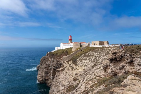 Cabo de São Vicente lighthouse, at the Cape Cabo de São Vicente, south-west tip of the European