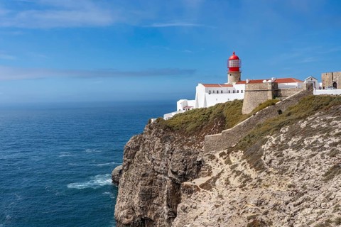 Cabo de São Vicente lighthouse, at the Cape Cabo de São Vicente, south-west tip of the European
