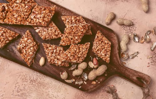 Kozinaki with peanuts, dessert, gozinaki, traditional Georgian cuisine, no people