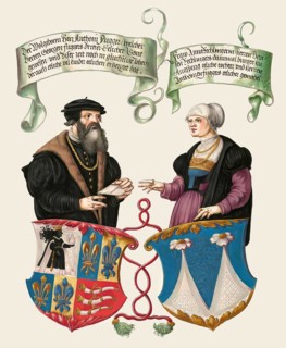 Anton Fugger with his wife Anna Rehlinger, from The Secret Book of Honors of the Fugger Family, Das