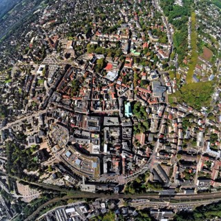 Aerial view, old town and old town ring Herzogswall, Kurfürstenwall, Grafenwall, Kaiserwall and
