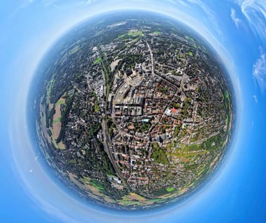 Aerial view, old town and old town ring Herzogswall, Kurfürstenwall, Grafenwall, Kaiserwall and