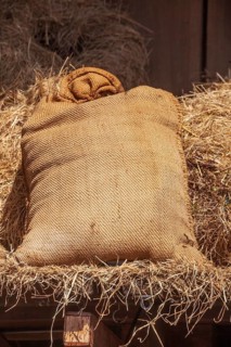 Flour sack as decoration at the Bremer Osterwiese folk festival, Bürgerweide, Bremen, Germany