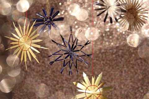 Christmas decoration, home-made straw stars, Germany