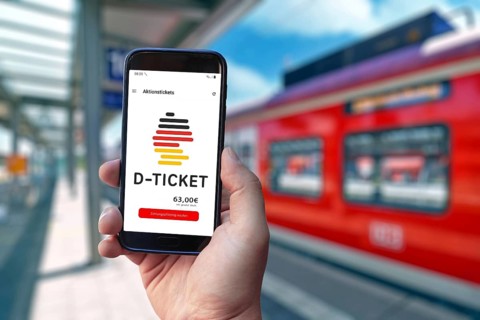 Germany - September 2025: Mobile app for called 'Deutschlandticket' for public transportation in