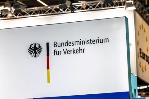 Federal Ministry of Transport, logo and word mark. IAA MOBILITY in Munich. The motor show presents