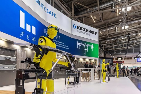 Exhibition stand of the automotive supplier Kirchhoff Automotive. IAA MOBILITY in Munich. The motor