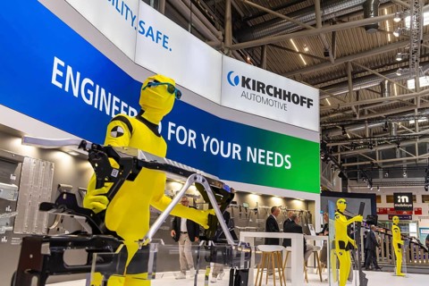 Exhibition stand of the automotive supplier Kirchhoff Automotive. IAA MOBILITY in Munich. The motor