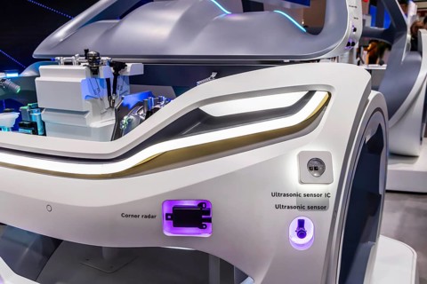 Exhibition stand of Bosch Automotive. IAA MOBILITY in Munich. The motor show presents itself as a