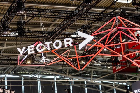 Exhibition stand of the software company Vector Informatik GmbH. IAA MOBILITY in Munich. The motor