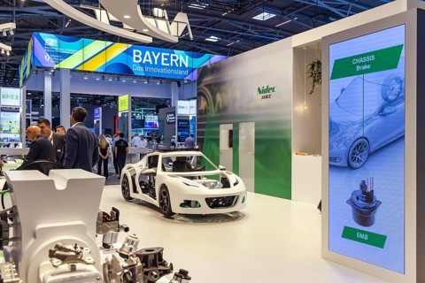Exhibition stand Nidec AMEC. The company is active in the development and manufacture of electric