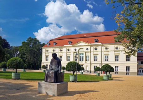 Käthe Kollwitz monument by Gustav Seitz in front of the Käthe Kollwitz Museum Berlin, theatre