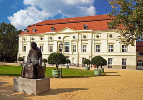 Käthe Kollwitz monument by Gustav Seitz in front of the Käthe Kollwitz Museum Berlin, theatre