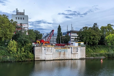 Rosenstein Bridge Stuttgart. The road bridge was demolished as it was in danger of collapsing. Only