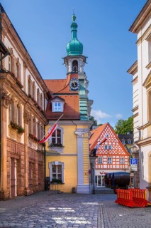 Historic town hall in the old town centre, beer town Kulmbach, Maintal, Upper Franconia, Franconia,