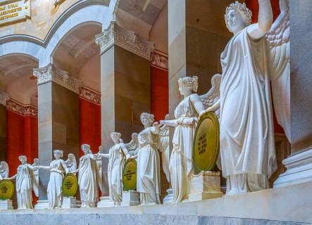 Interior of the Liberation Hall with goddesses of victory, Kelheim, Danube Valley, Lower Bavaria,