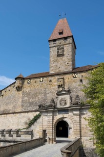 Entrance gate and Bulgarenturm, Veste Coburg, Coburg, Upper Franconia, Franconia, Bavaria, Germany