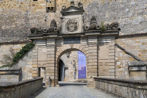 Entrance gate to the Veste Coburg, Coburg, Upper Franconia, Franconia, Bavaria, Germany