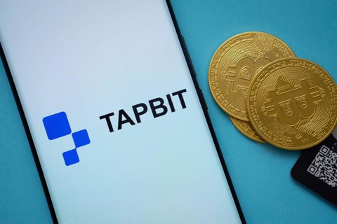 Dhaka, Bangladesh - 20 Sep 2025: The logo of Tapbit is displayed on a smartphone screen