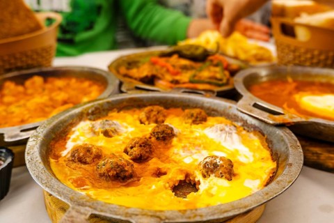 Close look of typical delicious morrocan food Tajine, Morocco