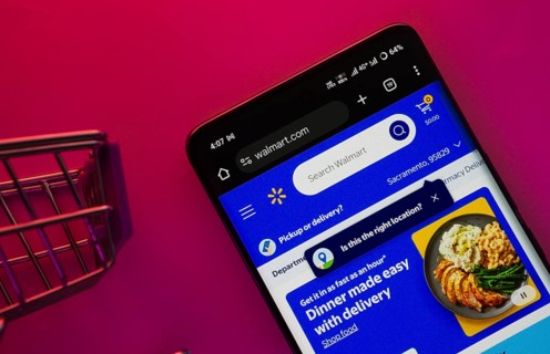 Dhaka, Bangladesh- 23 June 2025: A smartphone displaying the Walmart website with a shopping cart