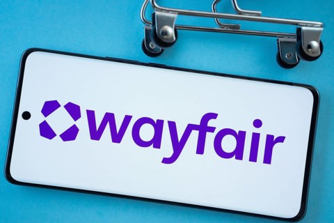 Dhaka, Bangladesh- 03 July 2025: Smartphone screen showing the Wayfair logo with shopping cart