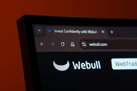 Dhaka, Bangladesh- 02 June 2025: Close-up of a computer screen displaying the webull web interface