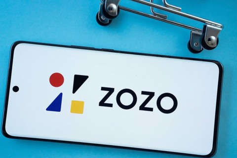 Dhaka, Bangladesh- 03 July 2025: Smartphone screen showing the ZOZO logo with shopping cart wheels