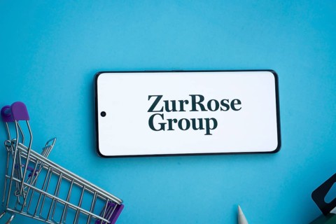 Dhaka, Bangladesh- 03 July 2025: Smartphone displaying Zur Rose Group logo with shopping cart on a