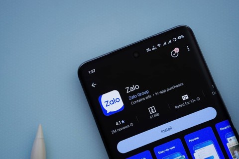 Dhaka, Bangladesh- 29 May 2025: On a blue surface, a smartphone displays the Zalo app within the