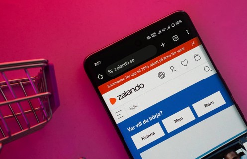 Dhaka, Bangladesh- 23 June 2025: A smartphone displaying the Zalando website with a shopping cart
