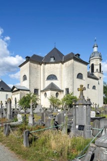 18th century Neo-classical abbey church and cemetery at Abdij van Vlierbeek, former Benedictine