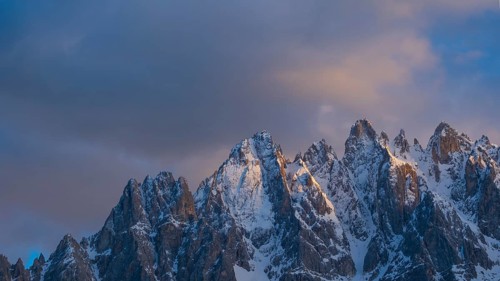 Close-up of mountain peaks of the Haunold Group in the evening light, Haunold, Haunold Group, San